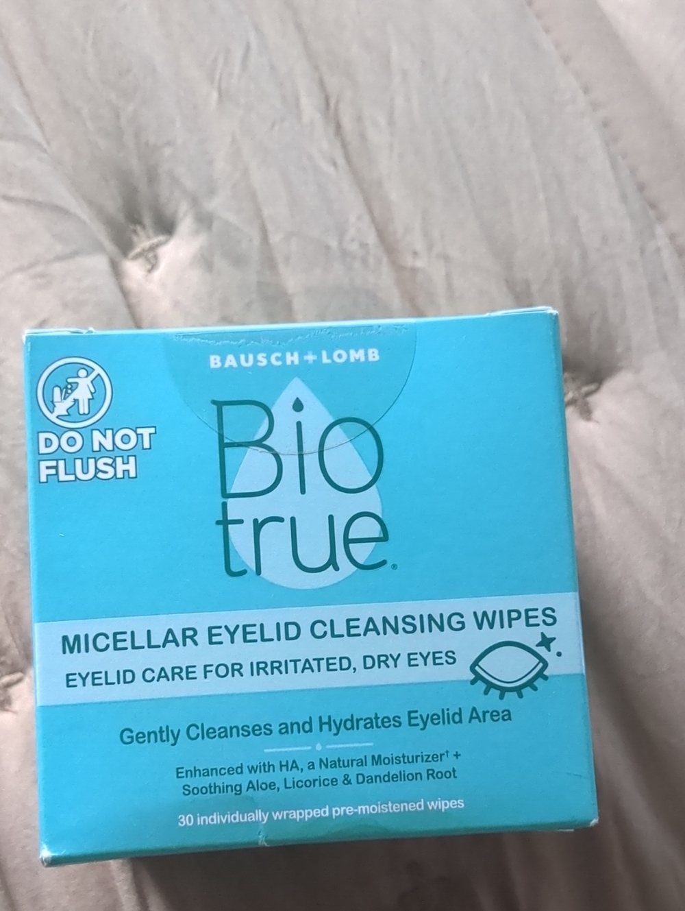 Biotrue Micellar Eyelid Cleansing Wipes  Sealed In Box